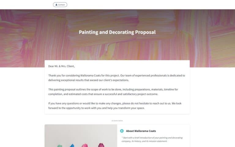 painting and decorating proposal