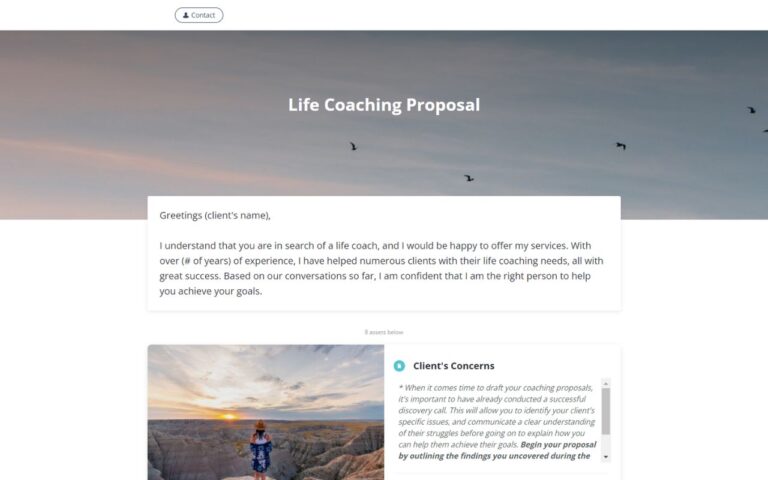 Life Coaching Proposal