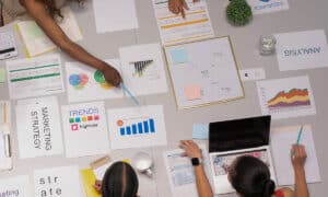 people discussing over graphs