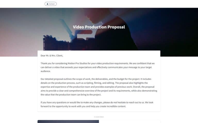 Video Production Proposal